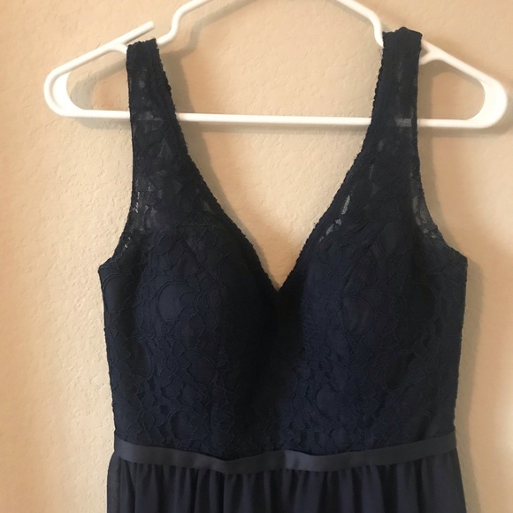 Mori Lee Bridesmaid Dress Style 31054, Navy, Sz 10 - Picture 6 of 6